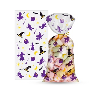 Sacolas de Presente de Halloween Personalizadas em Plástico, Sacolas Transparentes de Cellophane para Doces de Halloween - Product Image 1