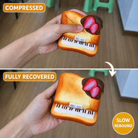 Jouet Squishy Piano Toast à Rebond Lent, Jouet Anti-Stress Réaliste en Forme de Dessert pour Bureau