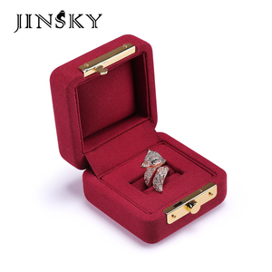 Luxury Velvet Lined Snap Closure Jewelry <b>Box</b> with Custom Logo for Necklaces <b>Rings</b> Pendants Gift Packaging Wholesale - Product Image 1