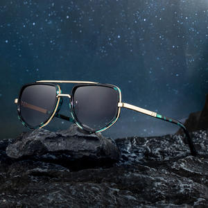 Lunettes de soleil pour hommes, monture carrée, polarisées, UV400, en métal noir, en plastique, lentilles TAC, XH-98350P - Product Image 2