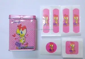 Tirita impresa personalizada para bebés y niños, vendaje de dibujos animados colorido, caja de lata