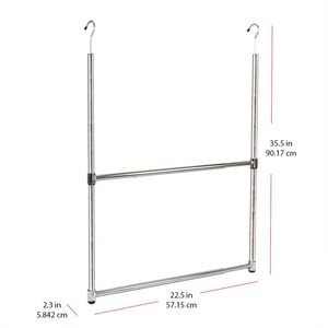 DB Oceanstar - Organizador de Armario con Barra de Colgar de Metal Cromado Ajustable de 2 Niveles - Product Image 2