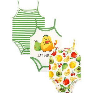 DreamHalo - Paquete de 3 Bodys para Bebé, sin Mangas, con Tirantes Finos, de Viscosa de Bambú Suave, Conjuntos de Verano para Bebés y Niños Pequeños - Product Image 1