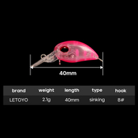 Leurre de pêche artificiel coulant pour eau salée, 12 couleurs, ABS, 40 mm, 2,1 g, pour la pêche au poisson-chat en rivière