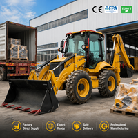Chargeuse-pelleteuse 4x4 avec godet avant et pelle arrière pour chantiers de construction et travaux d'entretien routier – Approvisionnement direct usine