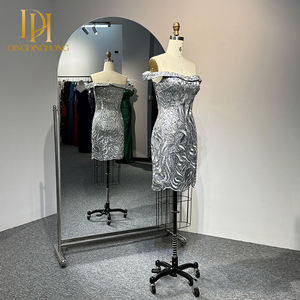 Fabriek Groothandel Strapless Off-Shoulder Korte Avondjurk Voor Meisjes Kralen Borduurwerk Natuurlijke Taille Front Xs Voor <span class=keywords><strong>Prom</strong></span> Zomer - Product Image 6