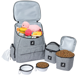 Sac de voyage <span class=keywords><strong>pour</strong></span> <span class=keywords><strong>chien</strong></span> approuvé par les compagnies aériennes, sac à dos de voyage <span class=keywords><strong>pour</strong></span> <span class=keywords><strong>chien</strong></span> avec 2 bols pliables en silicone et 2 paniers à nourriture, sac à dos <span class=keywords><strong>pour</strong></span> animaux de compagnie - Product Image 1
