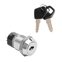 JK2801A 19mm Tamaño del orificio de montaje Selector mantenido de 2 posiciones Función de control giratorio Bloqueo de interruptor de llave