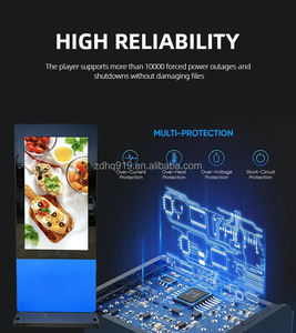 קיוסק מסך מגע LCD בגודל 98 אינץ' ברזולוציית 4K עם מעמד אנכי לרצפה, לתצוגת פרסום דיגיטלית לשימוש פנימי בתחנות רכבת תחתית ובתי שדה. - Product Image 2