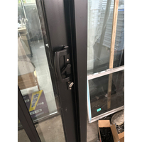 Porte coulissante en aluminium à rupture de pont thermique WEIKA série 90 noire avec poignée en D et moustiquaire coulissante, tailles personnalisées