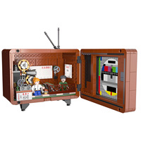 Set blok bangunan Radio elektrik, kotak hadiah kreatif seri klasik Retro baru Model Mini Display Vintage