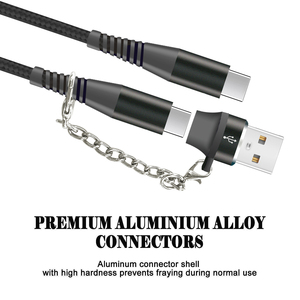 สายไนลอน USB Type-C คุณภาพสูงยาว1เมตร2เมตรสีดำสำหรับโทรศัพท์ - Product Image 3