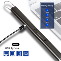 Briquet à arc USB Type-C en alliage de zinc, coupe-vent, à allumage sécurisé par impulsion, pour cigares et camping