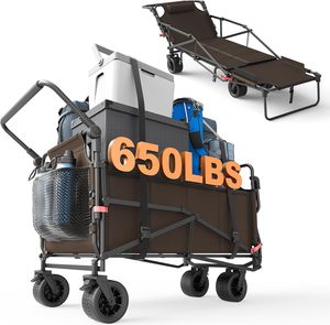 Chariot pliable multifonctionnel 2 en 1, adapté aux sports, au jardin, au <span class=keywords><strong>camping</strong></span> et aux voyages - Product Image 1