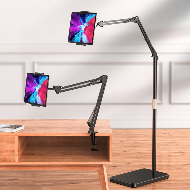 Feixiang Factory Heavy & Thickened Metal Base Tablet Stand, 360 Rotating Multi-Angle Height Adjustable Cell Phone Tablet Holder