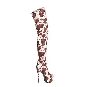 Color Block <b>Platform</b> Women Over Knee High <b>Boots</b> Thigh High Sexy <b>Boots</b> for Women Big Size 45 High Thin Heel Long Booties - Product Image 3