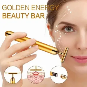 Bâtonnet de massage facial électrique 24K Or Rose en forme de T pour le lifting et le raffermissement de la peau – Instrument de beauté électrique - Product Image 2