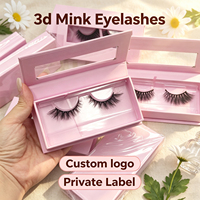 Faux cils en bande complète en gros, cils 3D de luxe, cils en vison 3D de 25 mm avec emballage personnalisé
