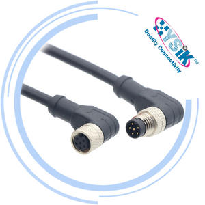 Kabel Tahan Minyak dengan Konektor Sudut Betina M8 6 Pin Berlapis PUR - Product Image 2