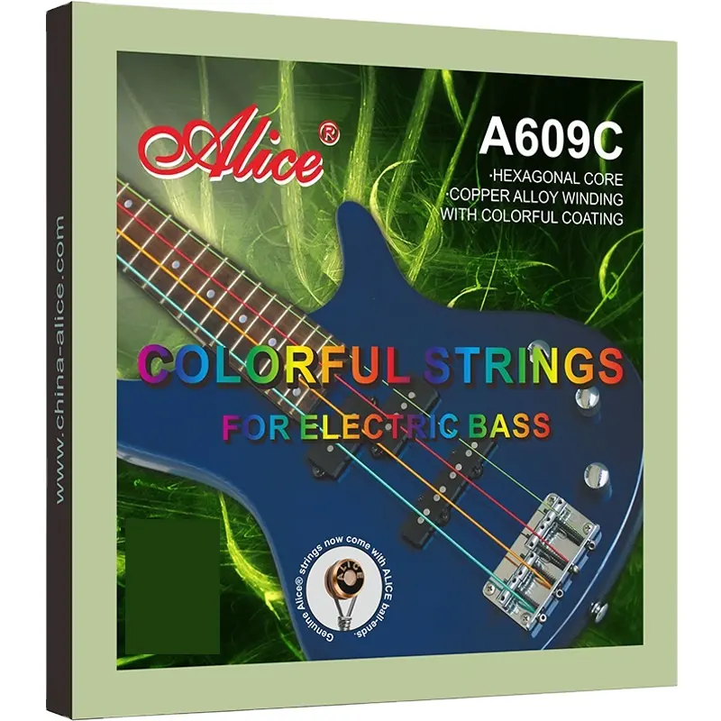 ऐलिस A609C रंगीन इलेक्ट्रिक बास स्ट्रिंग्स कलाकार एक अनूठा अनुभव वर्दी कंपन दे रही है और लंबे समय से स्थायी ध्वनि