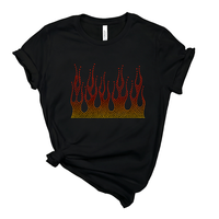 Transferts thermocollants personnalisés en strass motif flamme pour T-shirt