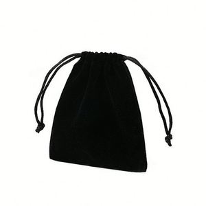 Pochette en velours rouge et noir avec cordon de serrage 7*9cm pour bijoux, vente en gros - Product Image 1