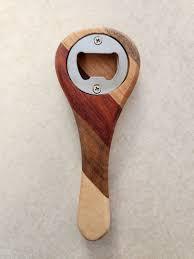 ที่เปิดขวดสแตนเลสพวงกุญแจโลโก้ปรับแต่งได้ตลอดอายุการใช้งานพร้อมเฉดสีไม้ธรรมชาติสำหรับไวน์ - Product Image 2