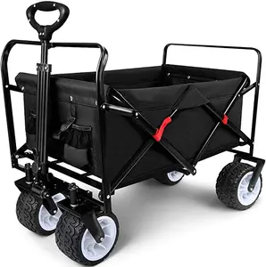 Collapsible Outdoor Handcart Off-road Transport Folding Beach Wagon