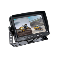 Monitor de Vehículo VD de 7 Pulgadas con 4 Canales de Entrada, Compatible con Cámara de Reversa para Camiones, 12V 24V Universal, Pantalla HD IPS, Monitor de Visión Trasera