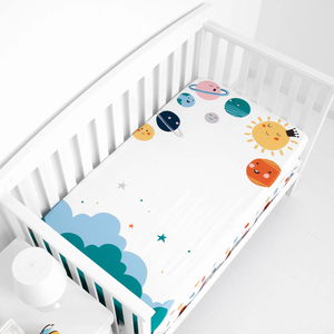 La stampa organica del letto di bambino dei GOTS del cotone di abitudine 100% misura l'insieme di strato montato presepe del materasso della <span class=keywords><strong>culla</strong></span> di dimensione Standard - Product Image 2