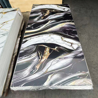 Lámina de PVC de Alto Brillo con Aspecto de Mármol, Panel de Pared Fácil de Instalar para Decoración Interior Comercial