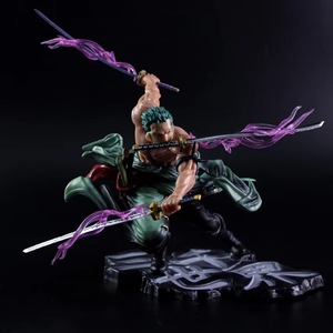<span class=keywords><strong>One</strong></span> Pieced <span class=keywords><strong>POP</strong></span> Chapeau de paille Crew <span class=keywords><strong>Zoro</strong></span> Battle Santoryu Ougi GK Hunter Statue Modèle Boxed Collectible Anime Figure Desktop Decoration - Product Image 1