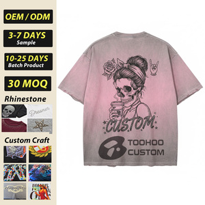 Camiseta de punto personalizada con estampado de diamantes de imitación, oversize, para hombre, cuello redondo, unisex, manga corta, estilo vintage, cómoda y a la moda, novedad 2026 - Product Image 1