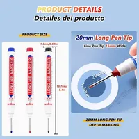 Marqueur en plastique multifonctionnel à pointe longue de 20 mm pour perforation de métal, stylo imperméable pour la décoration de la salle de bain, le travail du bois
