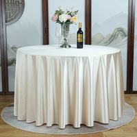 Nappe de table rectangulaire beige 280*400CM, satin blanc champagne de luxe, pour hôtel, dessert, mariage, banquet en plein air