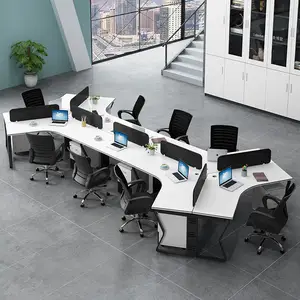Mobili per ufficio moderno disegni 6 persona workstation partizione tavoli con wirebox scrivania del computer