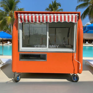 Carrito Congelador Móvil de Helados con Ruedas y Sombrilla, Camión de Patatas Asadas, Quiosco de Comida Callejera - Product Image 4