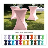 Housse de table cocktail en spandex, Housse de table haute, Nappe de bar haute, Nappe ronde ajustée pour table cocktail