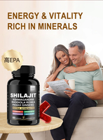8 en 1 Shilajit Himalaya Gélules Extra Fort Ashwagandha Rhodiola Ginseng Curcuma Cordyceps Ginkgo Complément Hommes Femmes