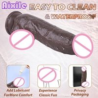 8,3 Zoll Realistischer Silikon-Dildo Erotikspielzeug für Frauen Schwarzer Analdildo G-Punkt-Stimulator mit Starkem Saugnapf Männlicher Penis