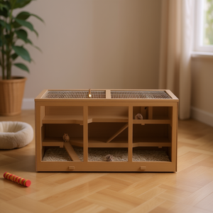 Jaula para Hámster de Madera, Rectangular, Duradera, Moderna, para Mascotas Pequeñas, Apta para Envío - Product Image 2