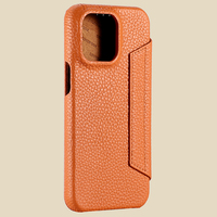 Étui de téléphone à clapet de luxe en cuir véritable de qualité supérieure avec porte-cartes, antichoc, de haute qualité pour 15 Pro Max
