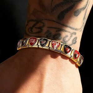 Wholesale Trendy Italian <b>Charm</b> <b>Bracelets</b> Heavy Metal Guitar Module Rock-Style Cool DIY Stainless Steel Unisex Jewelry Gift - Product Image 3