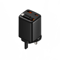 Garansi 1 Tahun 65W QC3.0 OTP Logo Dapat Disesuaikan Pengisi Daya GAN dengan Kabel Retractable 3-Port 2C+1A Pengisi Daya Cepat