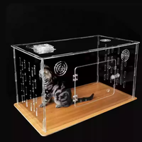 Niche acrylique personnalisée pour chat et chien, niche d'exposition moderne transparente pour animaux de compagnie, cage portable pour chats, chiens, lapins, cabane pour animaux de compagnie
