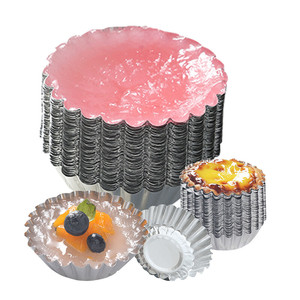 Desechable 100mL pastel modelo 4 pulgadas huevo tarta redonda 101*19mm papel de aluminio contenedor de alimentos huevo tarta taza huevo pastel modelo - Product Image 3