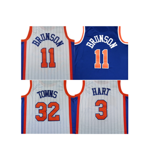 Últimas Camisetas de Baloncesto Cosidas al por Mayor 2026, Nueva York 11 Jalen Brunson 32 <span class=keywords><strong>Karl</strong></span>-Anthony Towns 3 Josh Hart - Product Image 1