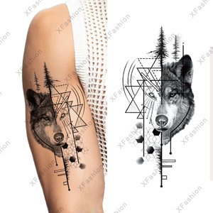 Tatuajes Temporales Desechables Impermeables de Papel, Diseño de Flor Negra, <span class=keywords><strong>Media</strong></span> <span class=keywords><strong>Manga</strong></span>, Sexy y a la Moda - Product Image 1