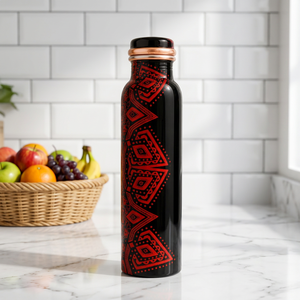 Copper <b>Water</b> <b>Bottle</b> Eco-Friendly <b>BPA</b> <b>Free</b> Bohemian Design Portable with Lid Travel Use - Product Image 1