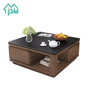Tavolini da salotto moderni in pietra sinterizzata di lusso con tavolino <span class=keywords><strong>quadrato</strong></span> <span class=keywords><strong>nero</strong></span> - Product Image 6